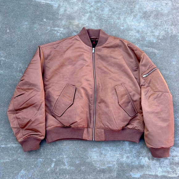NWT Nike Women's Jordan Flight Renegade Bomber Jacket Brown FV7107-010 - Picture 1 of 8